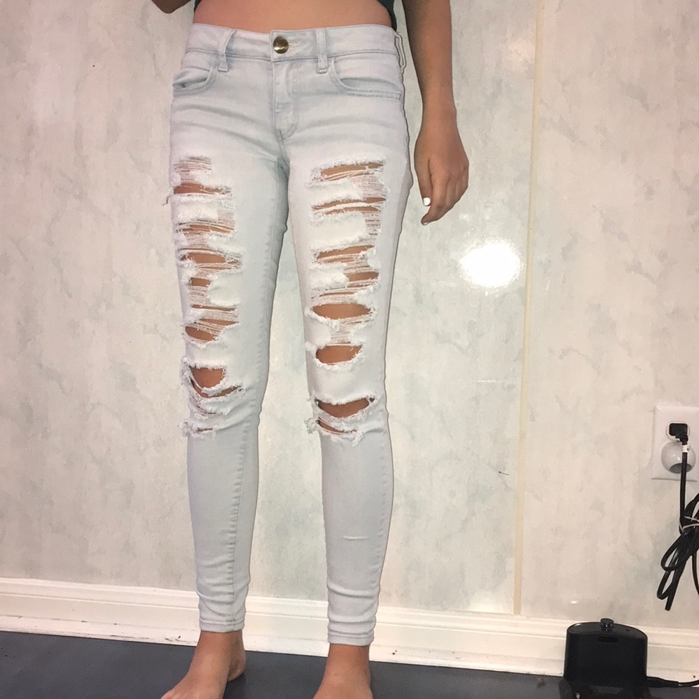 light washed ripped jeans